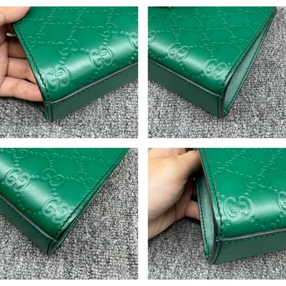 GUCCI Emily Small Green Leather Shoulder Bag 599-061125 - Picture 9 of 14